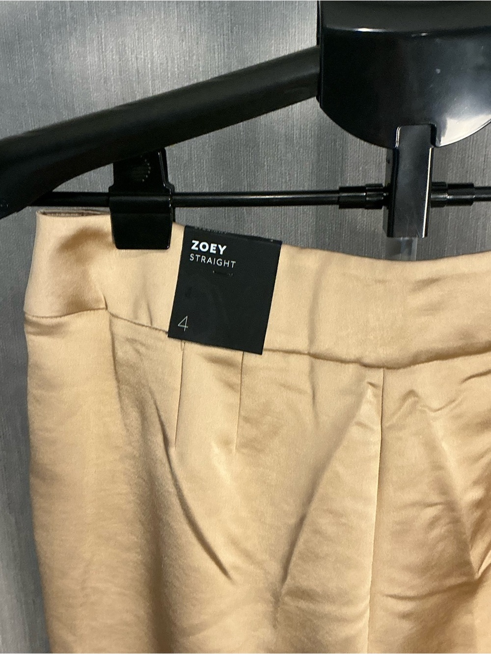 White House Black Market Golden Cream Satin Straight-Leg Pants Size 4 - Picture 12 of 16
